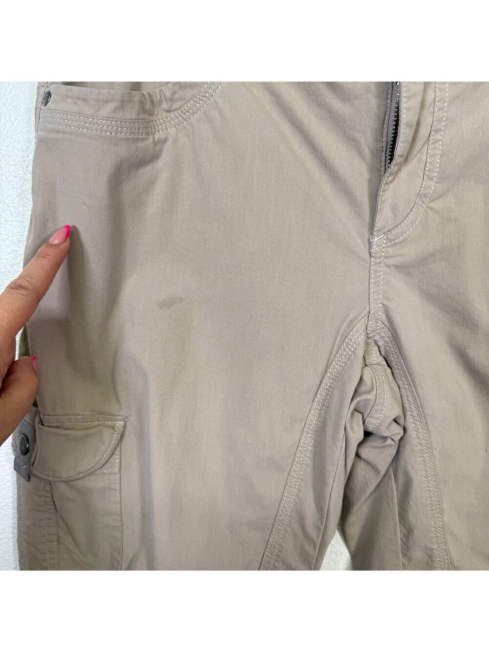 Kühl Womens Cargo Pants Size 10 Short Beige Roll-Up Legs Utility Outdoors - Picture 10 of 16